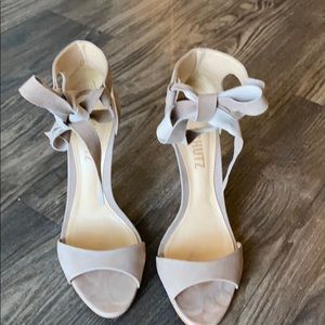 Nude suede Schutz 7.5 heels